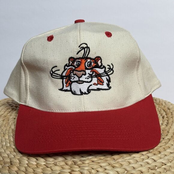 Vintage 90s Exxon Rely On The Tiger Snapback Hat Cap Dual Tone - Picture 1 of 6